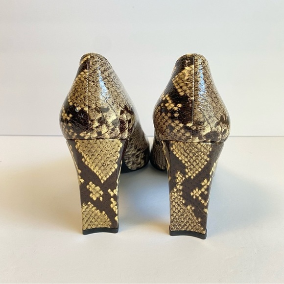 Charles Jourdan Paris Snakeskin Pumps Vintage Reptile Print Leather Heels 8.5 - Picture 8 of 11